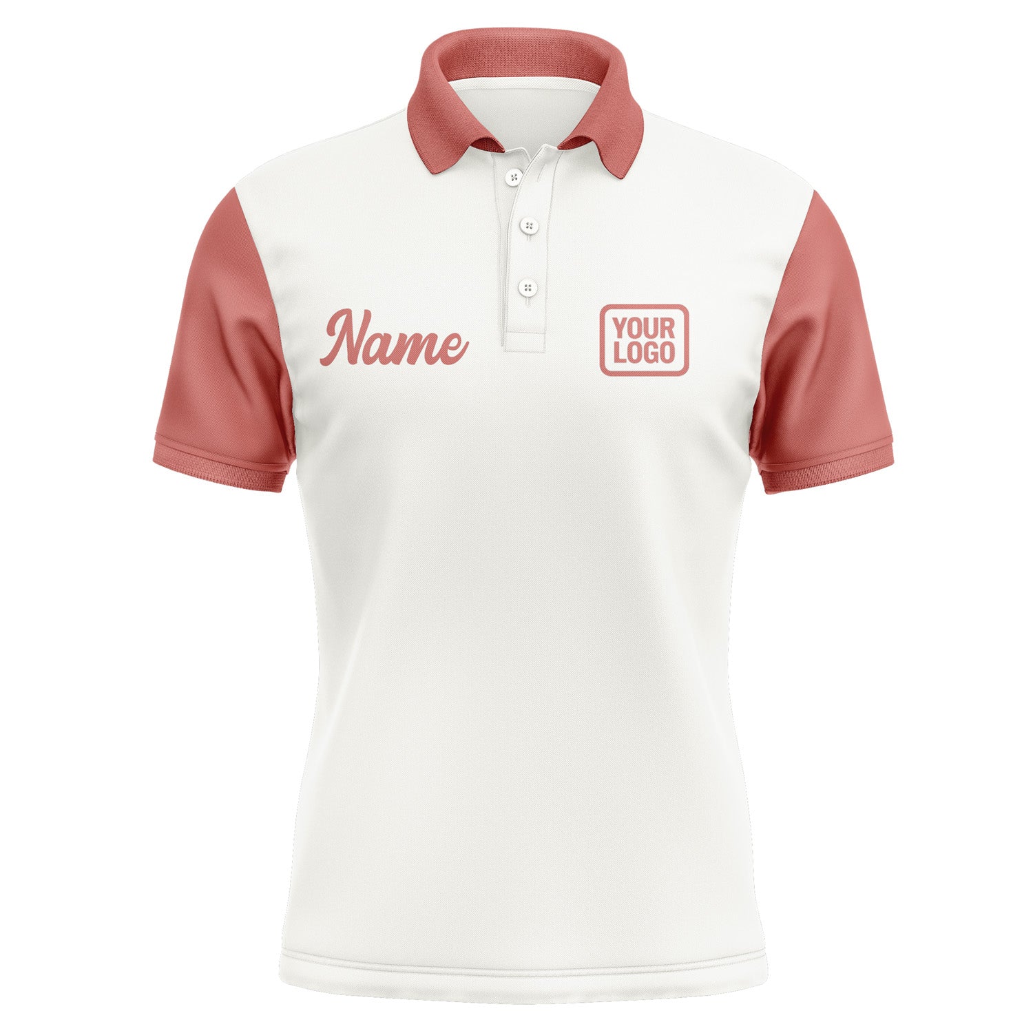 Custom White Copper Rose Short-Sleeve Polo Shirt PO182929B129