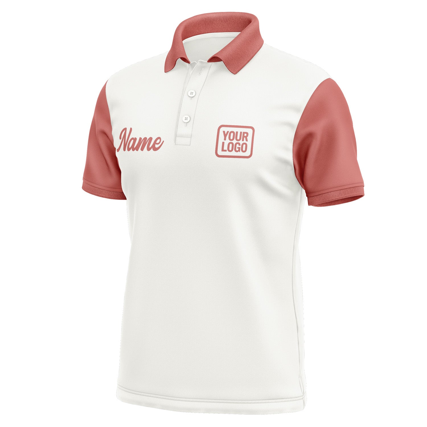 Custom White Copper Rose Short-Sleeve Polo Shirt PO182929B129
