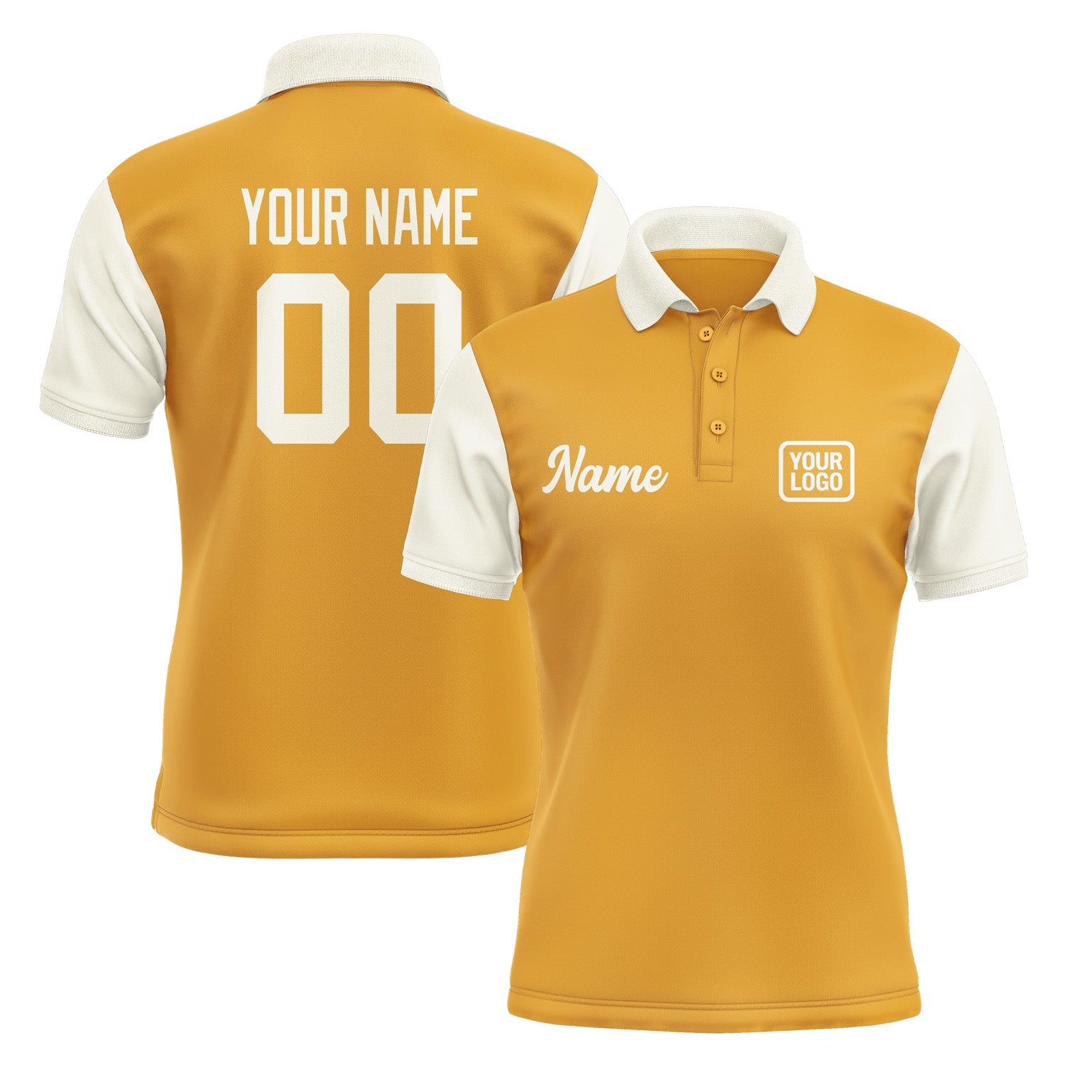 Custom Yellow Cream Short-Sleeve Polo Shirt PO190303B103