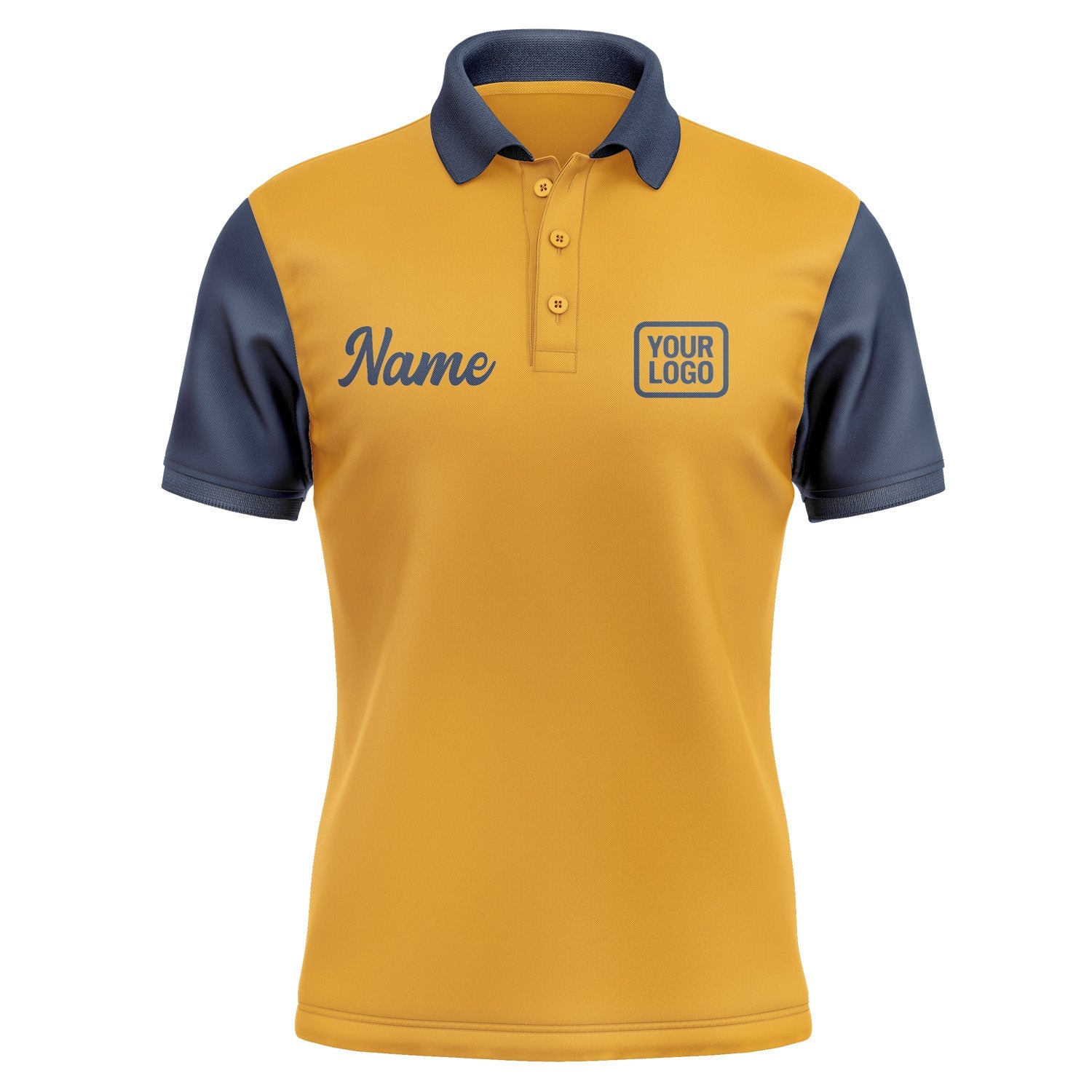 Custom Yellow Blue Short-Sleeve Polo Shirt PO191010B110