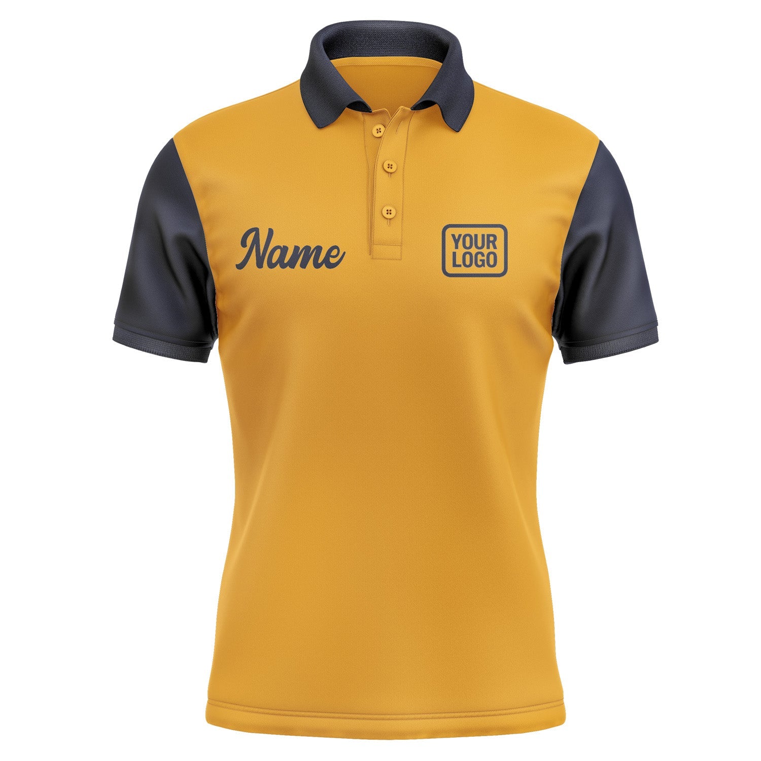 Custom Yellow Navy Short-Sleeve Polo Shirt PO191111B111