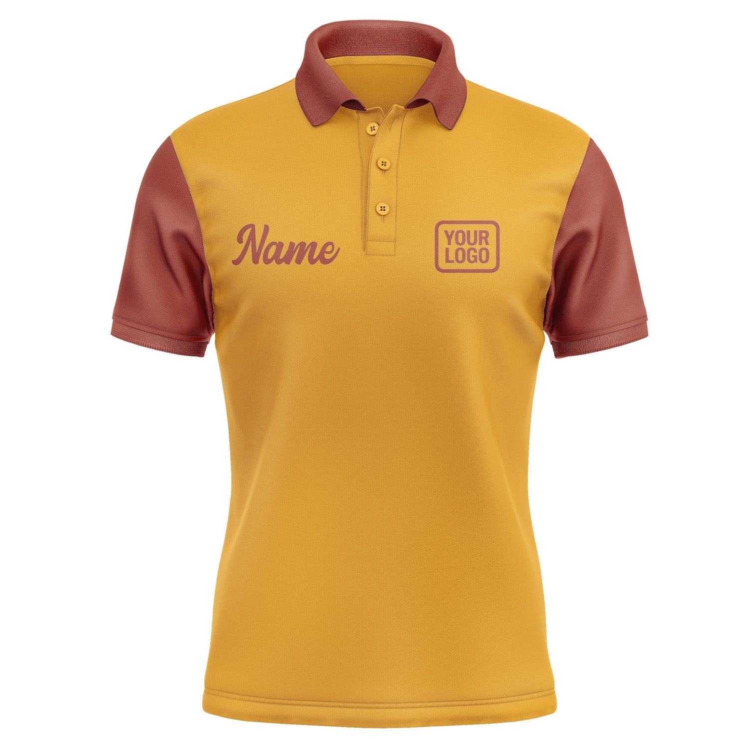 Custom Yellow Coral Red Short-Sleeve Polo Shirt PO191616B116