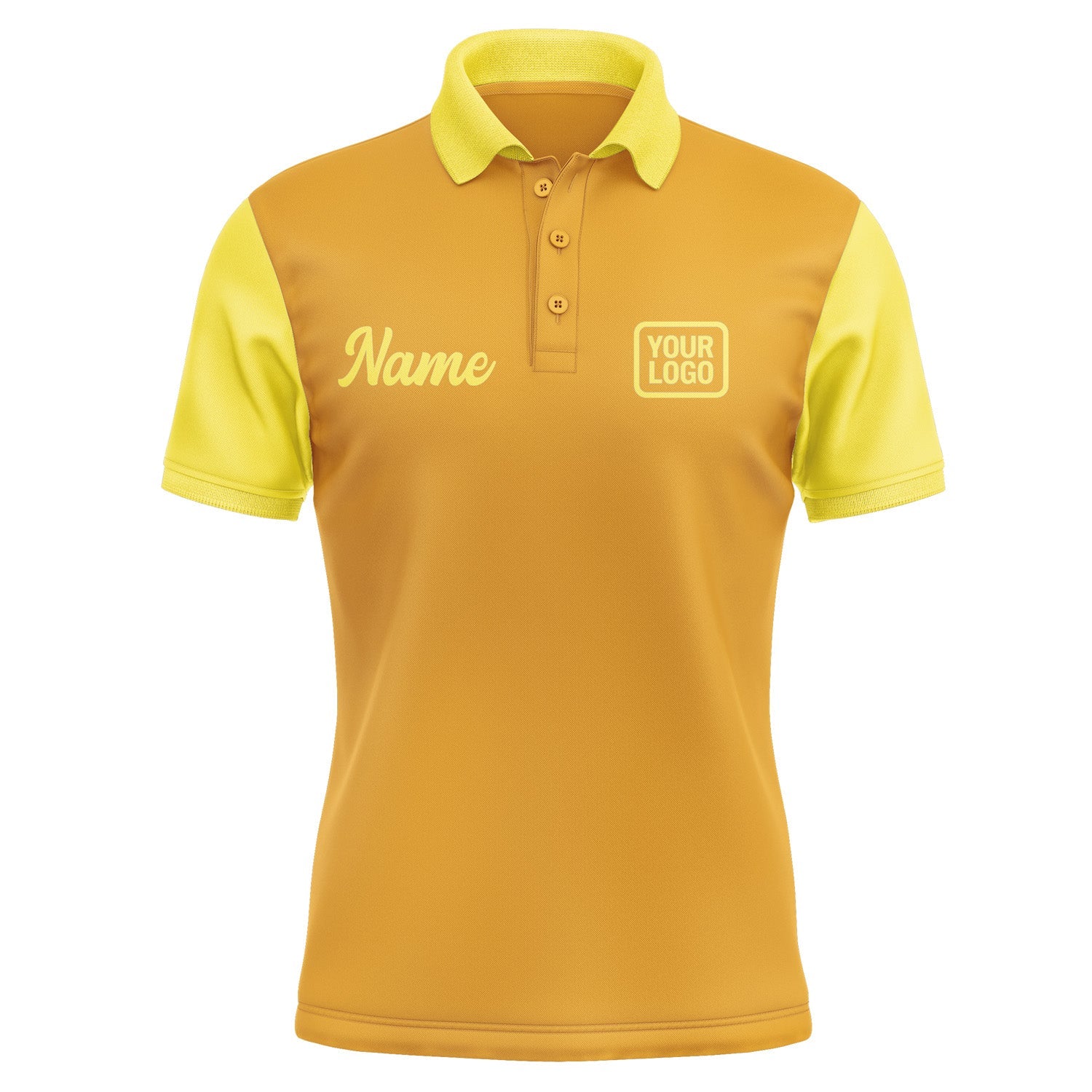 Custom Yellow Light Yellow Short-Sleeve Polo Shirt PO192626B126