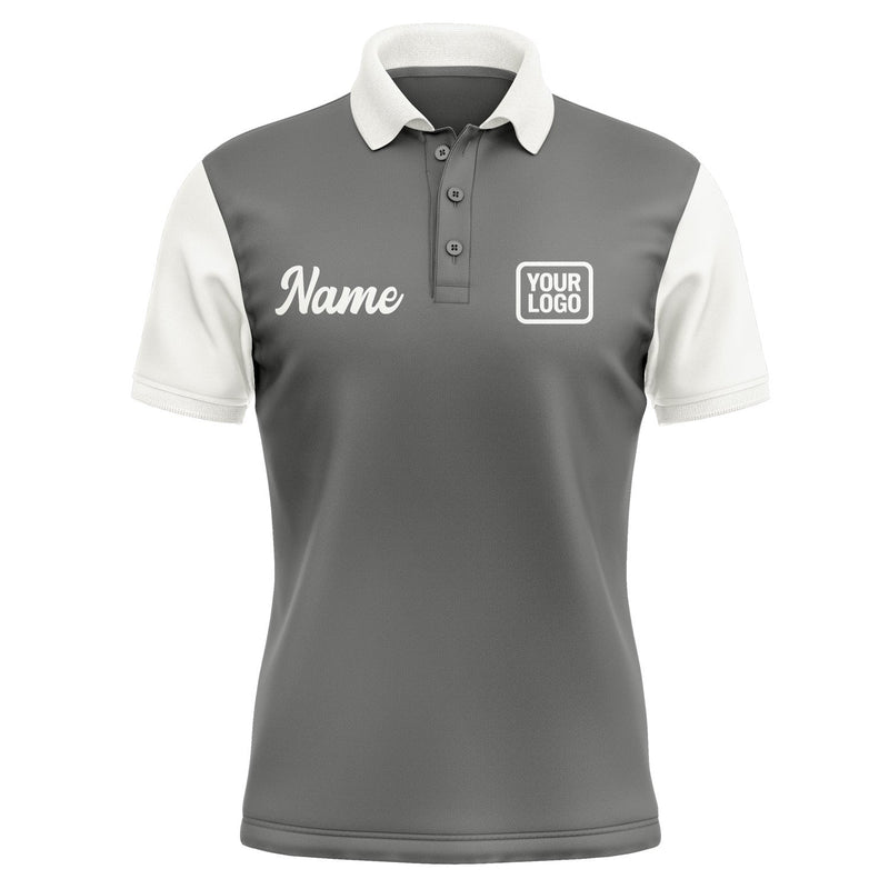 Custom Dark Grey White Short-Sleeve Polo Shirt PO201818B118