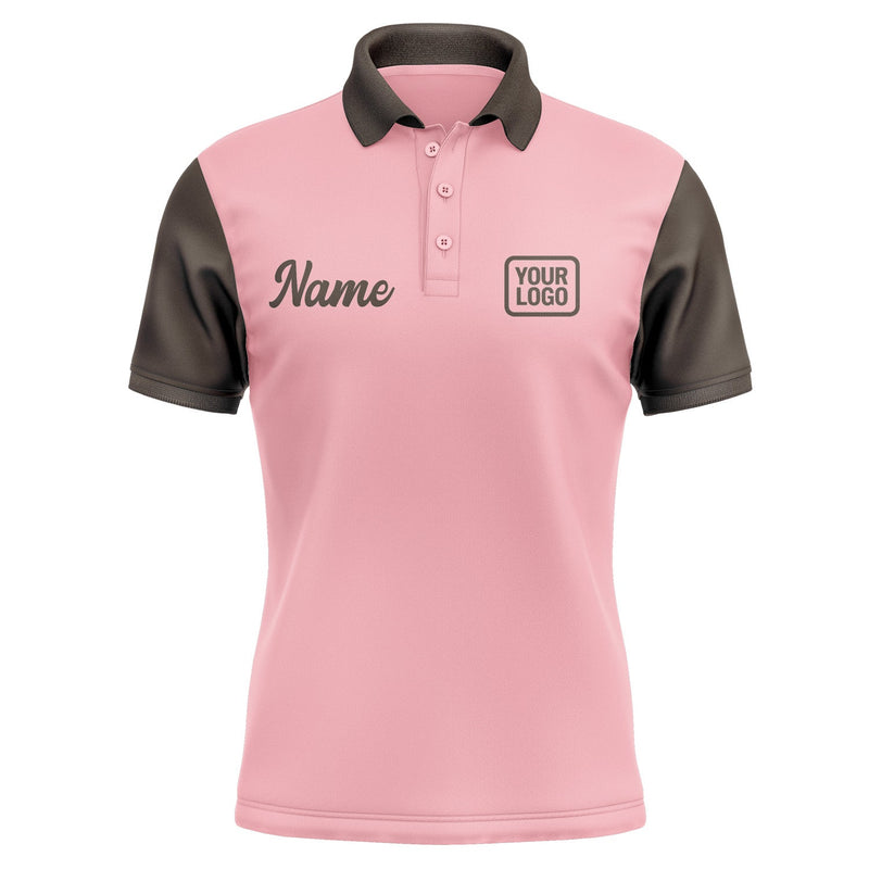 Custom Light Pink Brown Short-Sleeve Polo Shirt PO210101B101