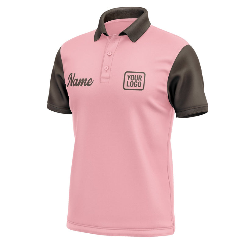 Custom Light Pink Brown Short-Sleeve Polo Shirt PO210101B101