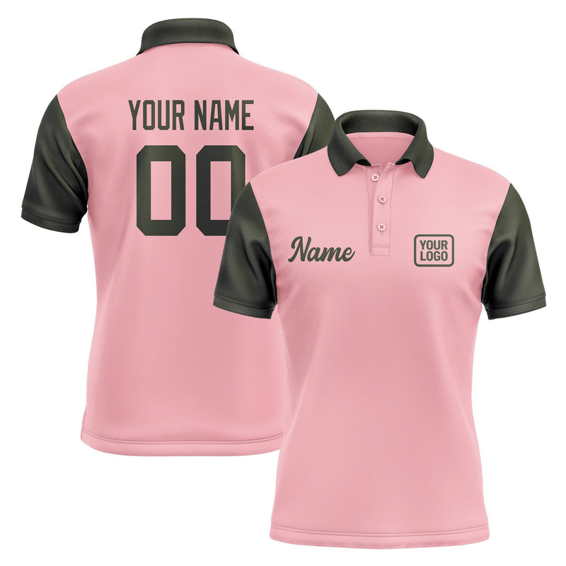 Custom Light Pink Olive Short-Sleeve Polo Shirt PO210202B102