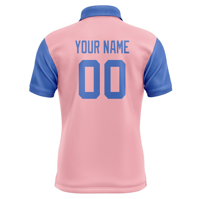 Custom Light Pink Sky Blue Short-Sleeve Polo Shirt PO210909B109