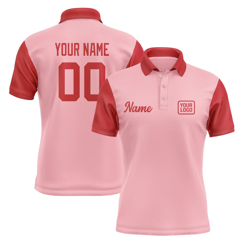Custom Light Pink Red Short-Sleeve Polo Shirt PO211414B114