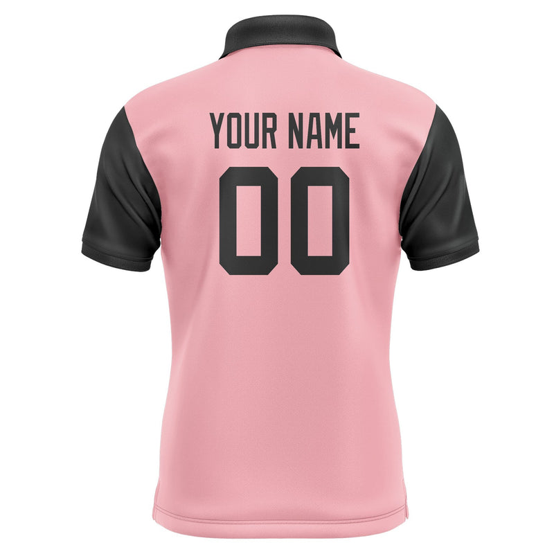 Custom Light Pink Black Short-Sleeve Polo Shirt PO211717B117