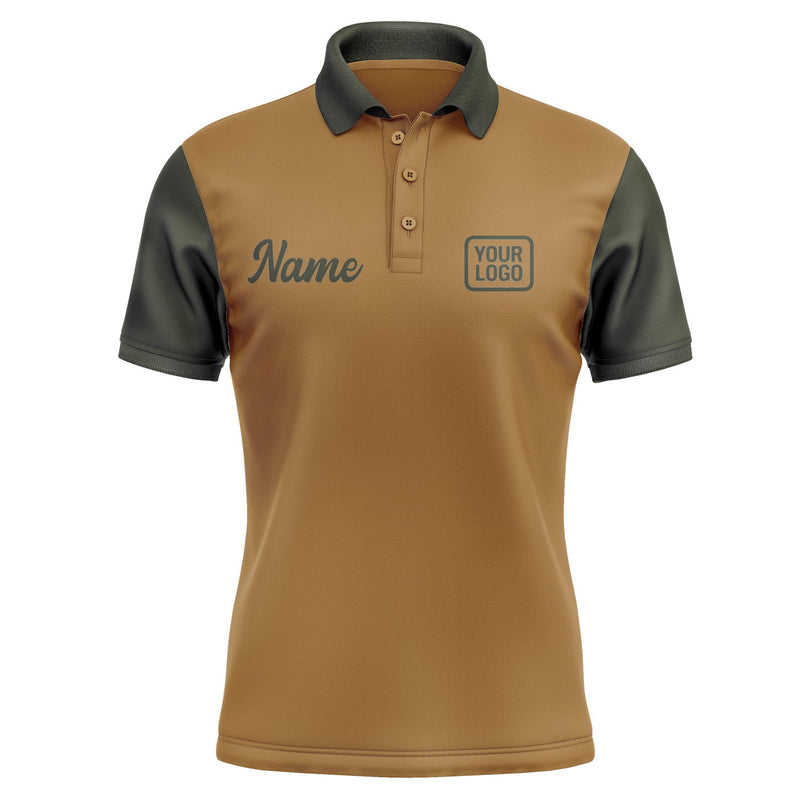 Custom Khaki Olive Short-Sleeve Polo Shirt PO220202B102