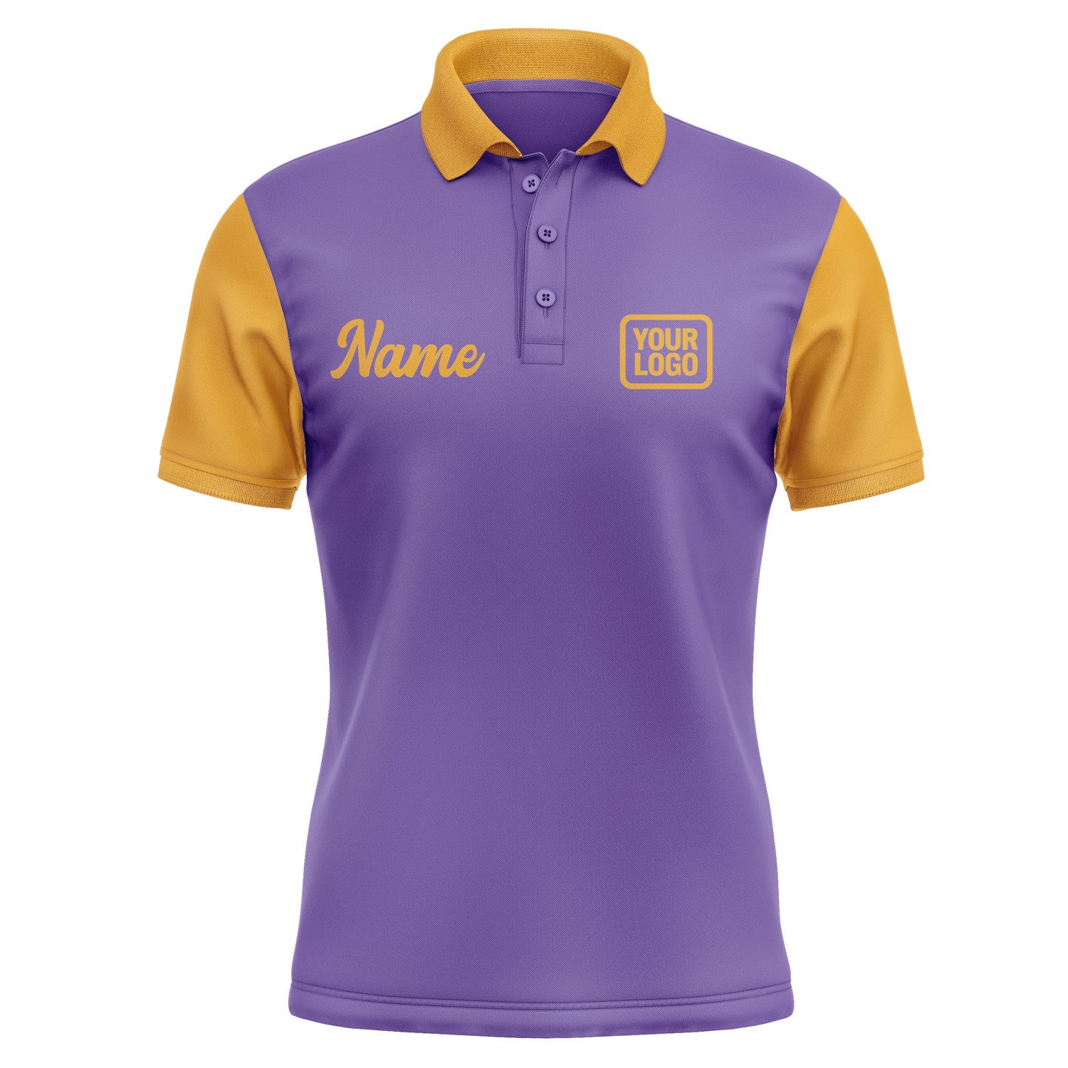 Custom Light Purple Yellow Short-Sleeve Polo Shirt PO231919B119