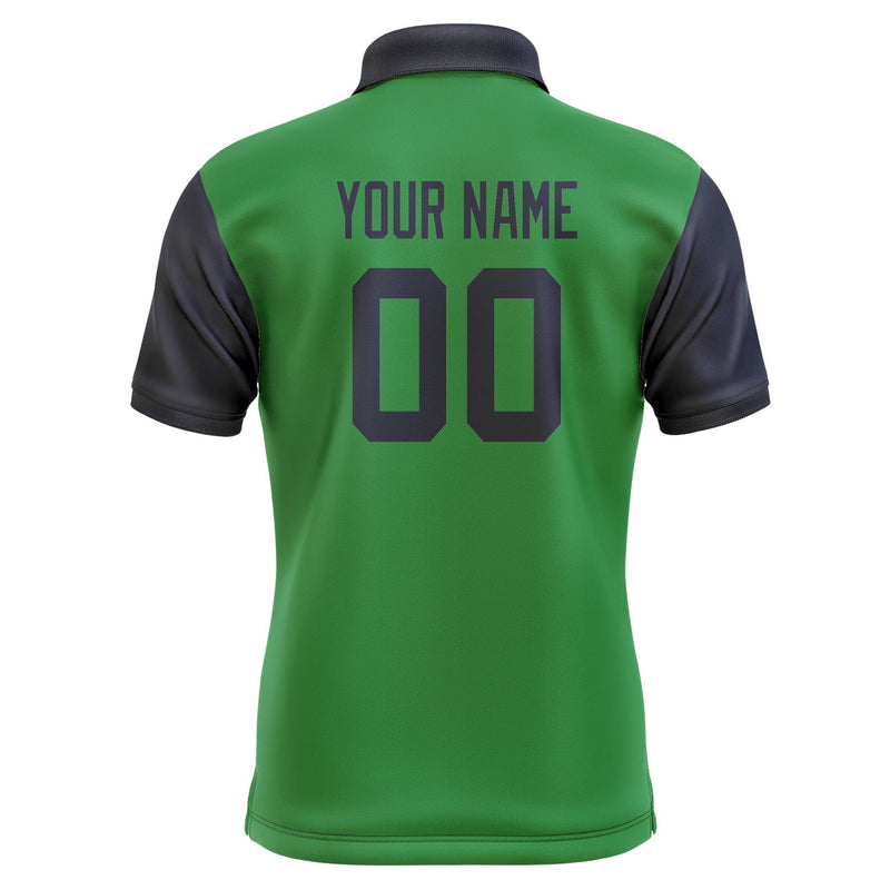 Custom Emerald Green Navy Short-Sleeve Polo Shirt PO241111B111