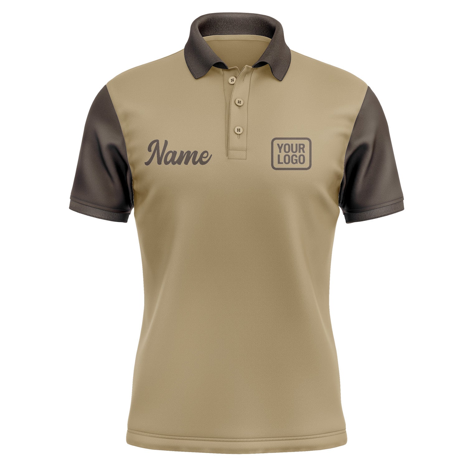 Custom Light Khaki Brown Short-Sleeve Polo Shirt PO250101B101