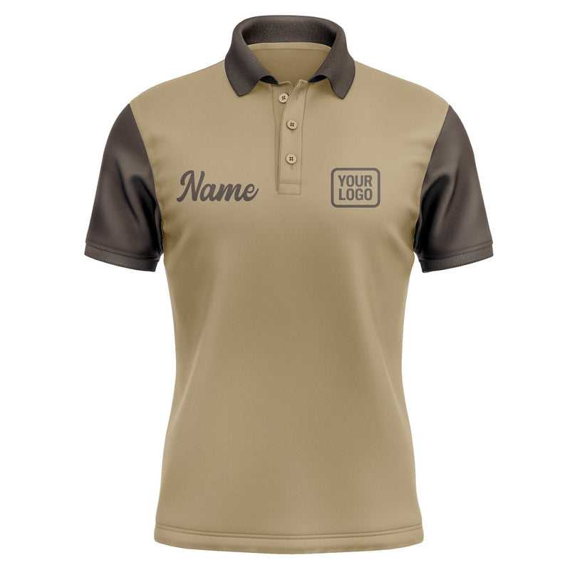 Custom Light Khaki Brown Short-Sleeve Polo Shirt PO250101B101