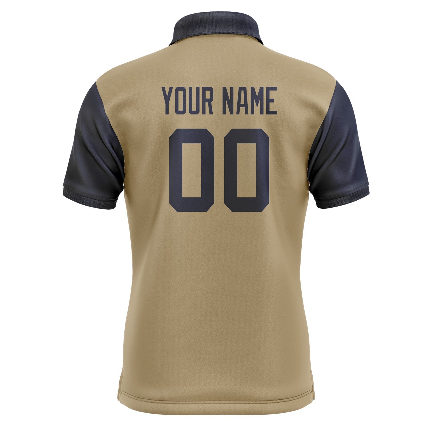Custom Light Khaki Navy Short-Sleeve Polo Shirt PO251111B111