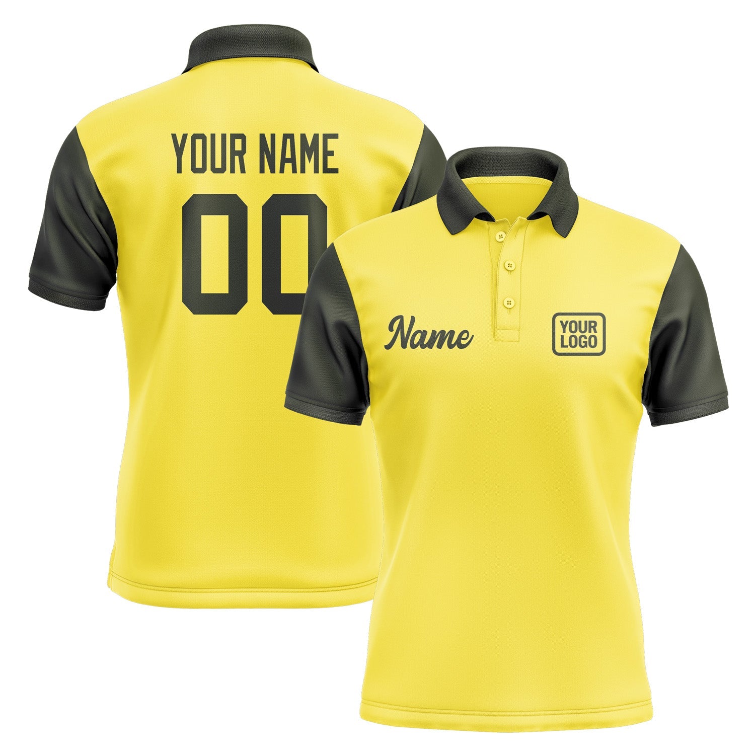 Custom Light Yellow Olive Short-Sleeve Polo Shirt PO260202B102