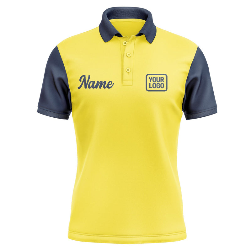 Custom Light Yellow Blue Short-Sleeve Polo Shirt PO261010B110