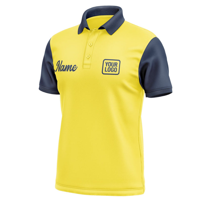 Custom Light Yellow Blue Short-Sleeve Polo Shirt PO261010B110