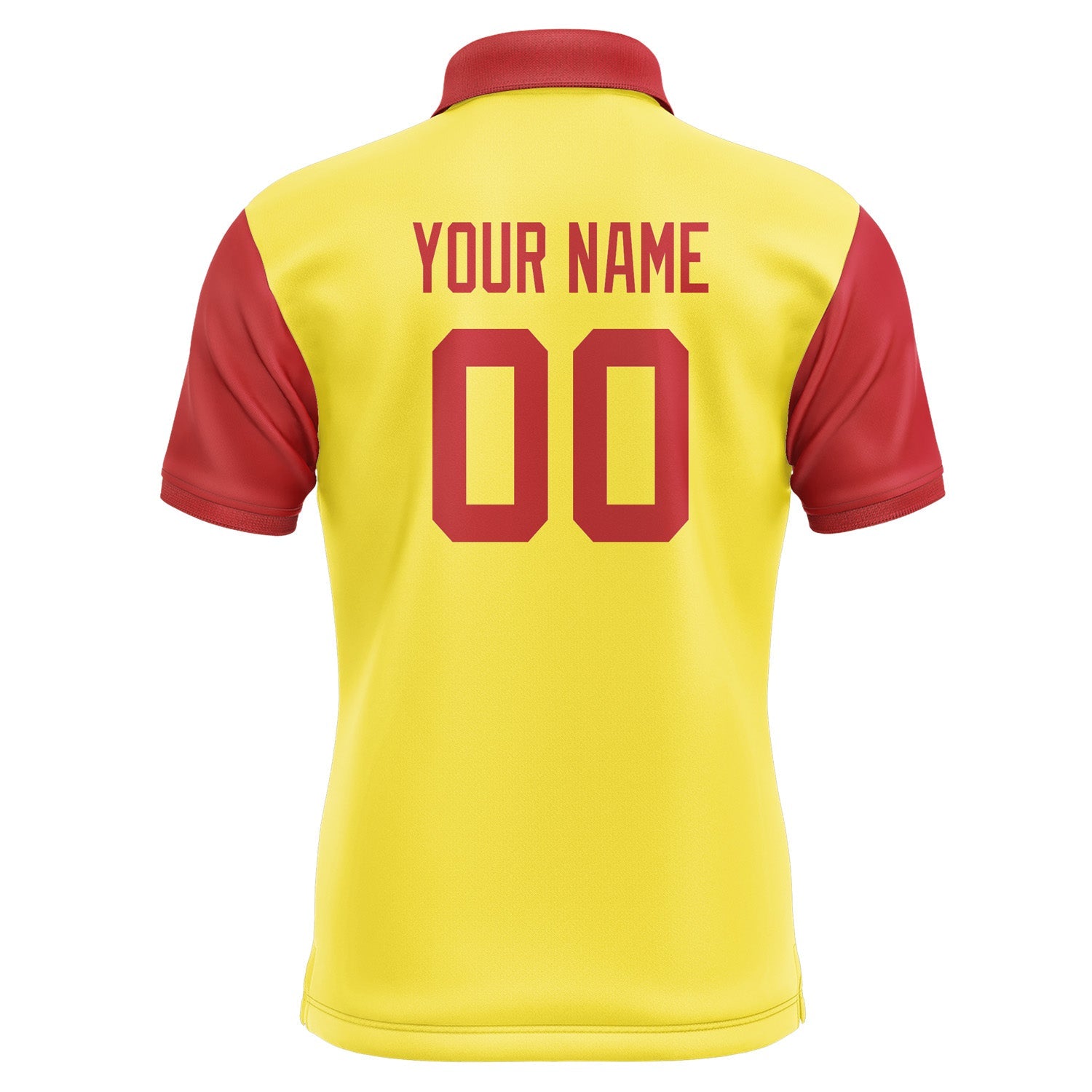 Custom Light Yellow Red Short-Sleeve Polo Shirt PO261414B114