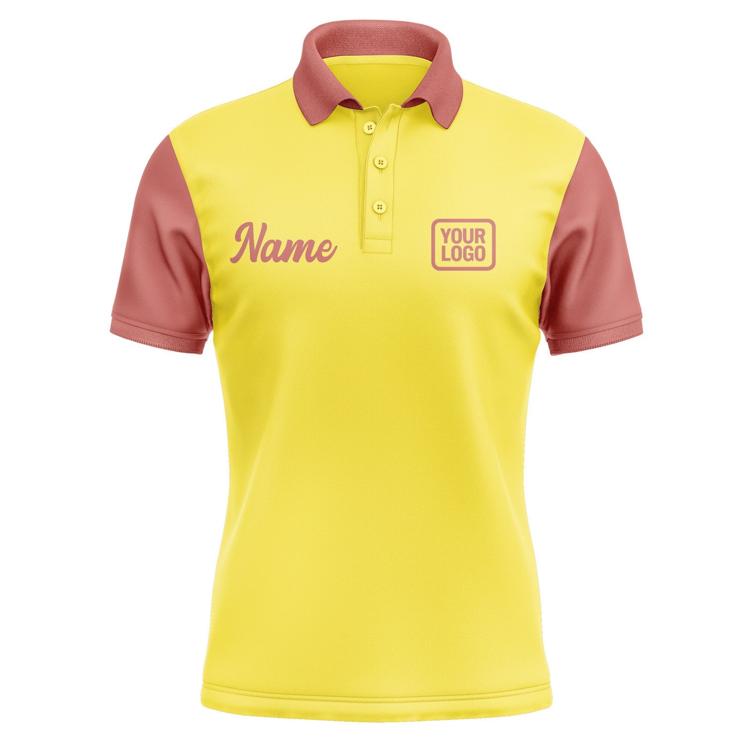 Custom Light Yellow Copper Rose Short-Sleeve Polo Shirt PO262929B129