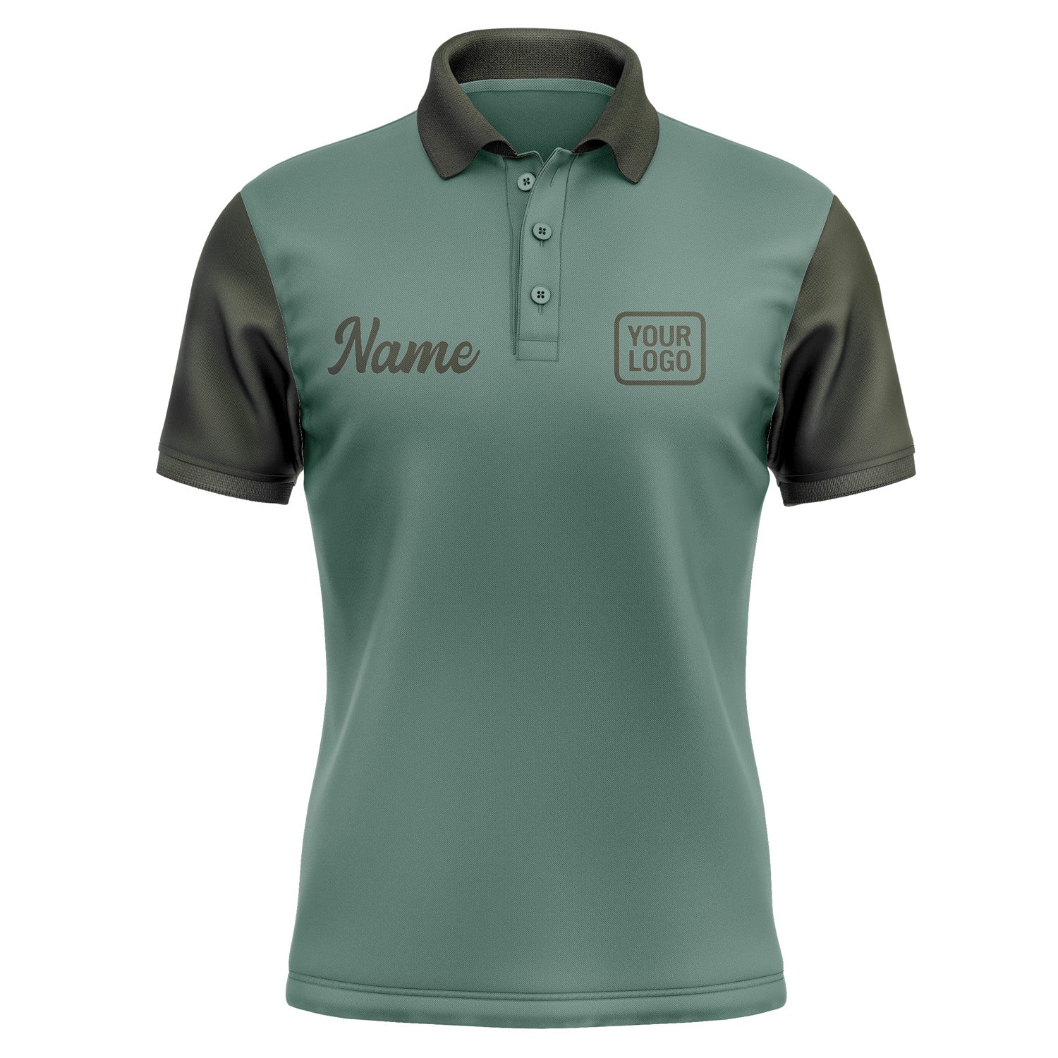Custom Blue Green Olive Short-Sleeve Polo Shirt PO270202B102