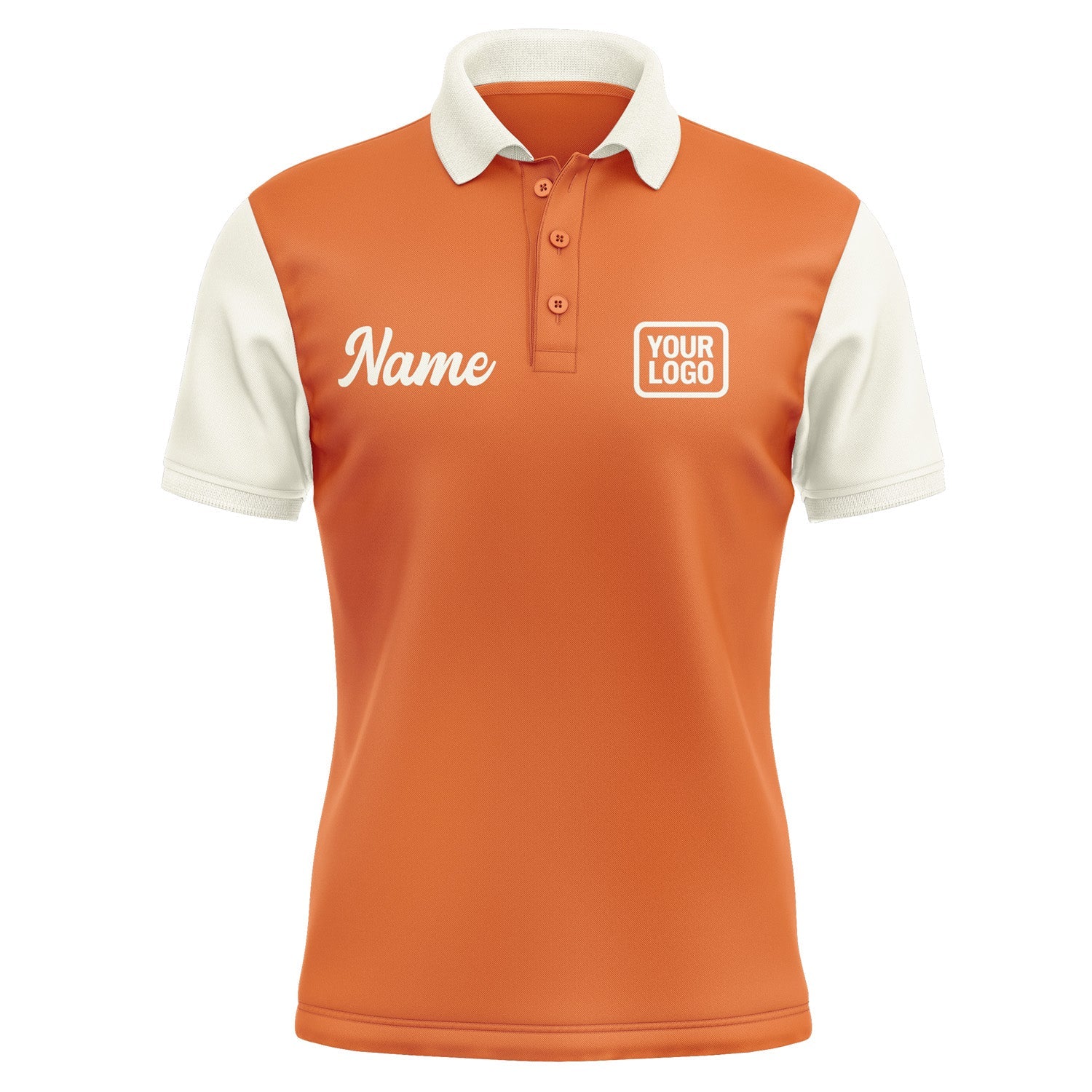 Custom Orange Cream Short-Sleeve Polo Shirt PO280303B103