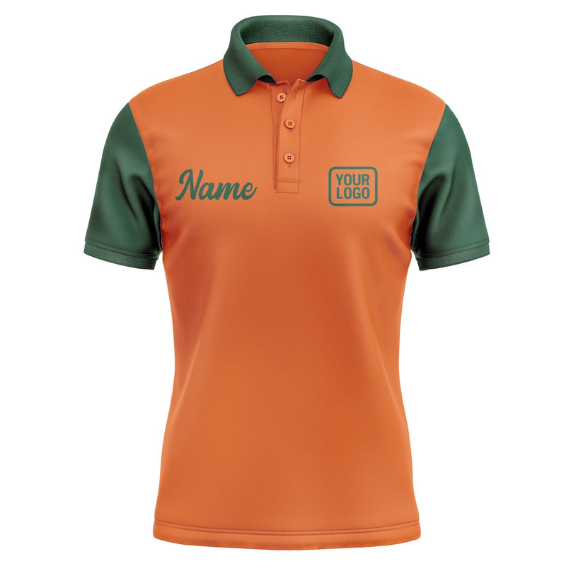 Custom Orange Green Short-Sleeve Polo Shirt PO280505B105