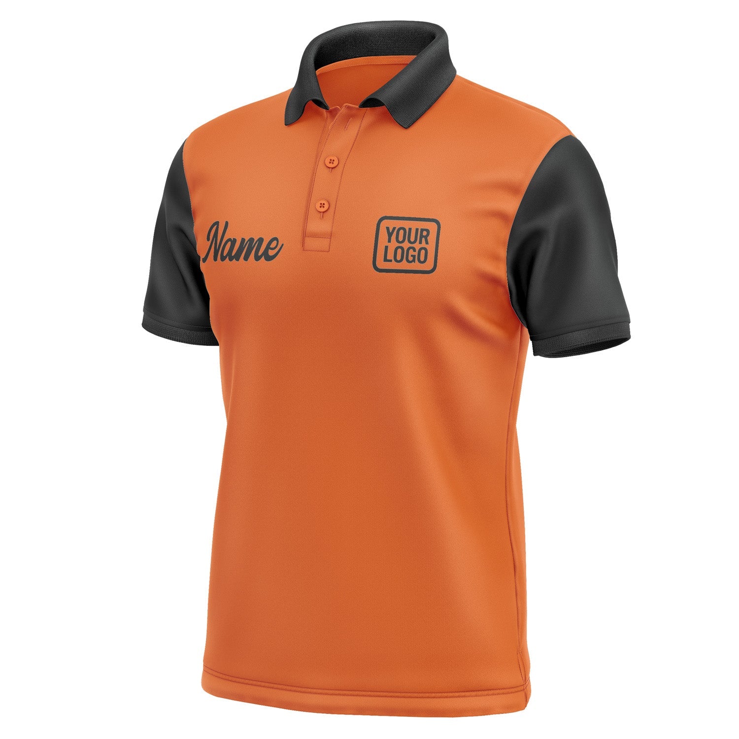 Custom Orange Black Short-Sleeve Polo Shirt PO281717B117