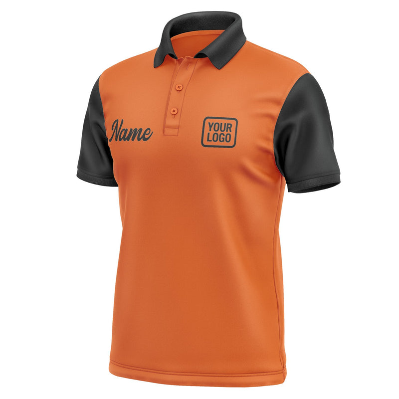 Custom Orange Black Short-Sleeve Polo Shirt PO281717B117