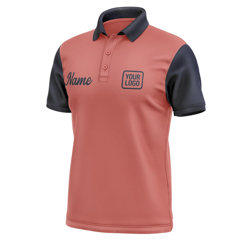 Custom Copper Rose Navy Short-Sleeve Polo Shirt PO291111B111