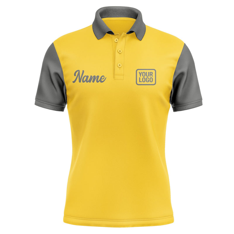 Custom Gold Dark Grey Short-Sleeve Polo Shirt PO302020B120